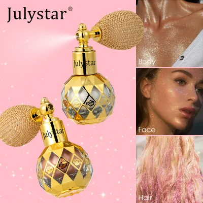 Hair Spray Glitter Christmas Highlight Powder Glitter Spray Hair and Body Makeup Glitter Setting Spray
