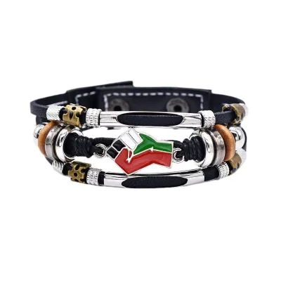 Manufacturer I Love Palestine Leather Wrap Bracelet Free Palestinian Lives Matter Unisex Lady Men's Genuine Leather Bracelet