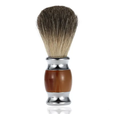 Resin Handle Barber Salon Men Facial Beard Cleaning Shave Tool Professional Pure Badger Hair Shaving Brush Shaving Razor Brush