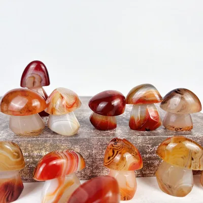 Wholesale Healing Stones Crystal Craft Agate Mushroom Red Sardonyx Mushroom for Gift