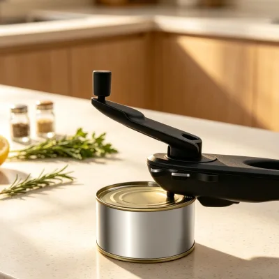 Multi Function Black Ergonomic Stainless Steel Eco-Friendly Heavy Duty Manual Can Opener with Smooth Cutting Food Grade Material