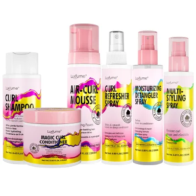 Floral Curl Enhancing Products Curl Shampoo Conditioner Curl Defining Mousse Refresh Detangle Hair Styling Spray