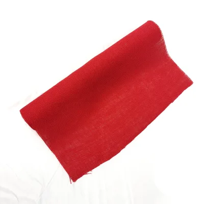 50cm Width 100% Jute Eco-Certified Organic Red Woven Dyed Fabric for Crafts and Girls