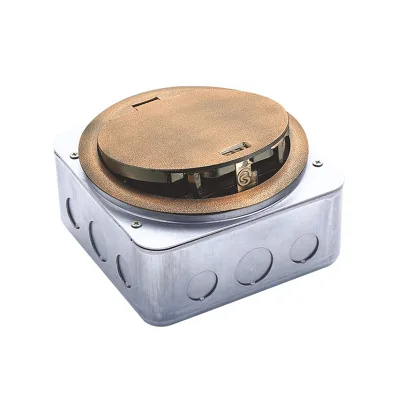 IP66 Waterproof round Floor Box with 3 AC Outlets and 2 USB a Ports 16A/10A Rated Current for Universal Power Socket