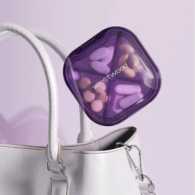 Colorful Portable Mini Travel Pill Organizer: Wholesale Transparent PP Box with Detachable Compartments