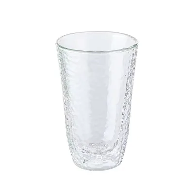 New Modern 250ml Unique Design Uneven Double Wall Borosilicate Glass Cup Mug