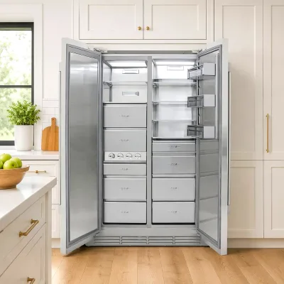 304 Stainless Steel Flush Mount Side-by-Side Refrigerator Freezer with Ice Compartment,1026mm Frost Free a Class Factory Direct