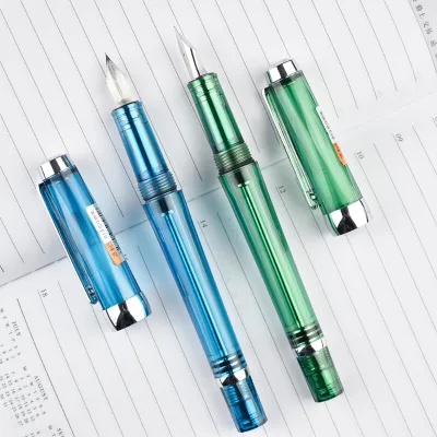 China E Commerce Website New Design Luxury Custom Promotional Transparent Suction Fountain Pen Luxury Plastic Pens