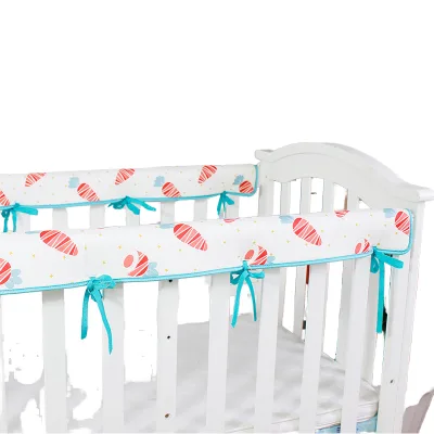 100% Cotton Crib Edge Protector Crib Wrap Rail Covers Teething Side Anti-Collision Wrapped Crib Rail