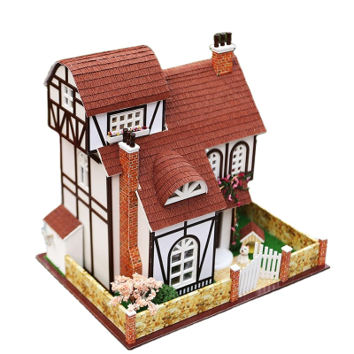 IIECREATE Doll House Furniture Dolls Miniature House Kit Flower Town Miniature Doll House