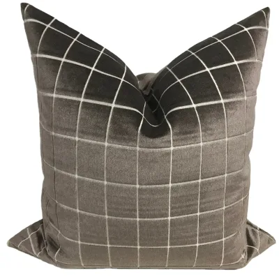 High Quality Velvet Plaid Throw Pillows for Advanced Decoration for Sofa Bed Can Be Customized Cushion Cover