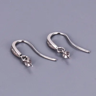 Anti Allergy S925 Sterling Silver Ear Hook Elegant Non Fade Pave Crystal Pearl Wide Face Pendant Earring for Jewelry Accessories