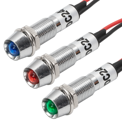 8MM Indicator Led Explosion-proof Navigation Signal Indicator Lamp Metal Indicator With 150MM Wire Leads for Car Truck  Machine