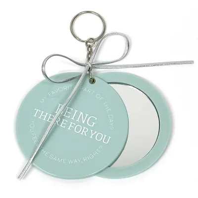 Makeup Mirror Keychain with Bowknot Customized Promotional Compact Mirror with Keychain