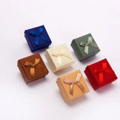 New Cardboard Ring Box Paper Jewelry Gift Box Randomly Sent & Durable Mixed Color 50x50x50mm 808977