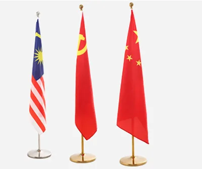 2/2.6/3 Meters Indoor Flag Pole Stand With Metal 36cm Base Letterpress Printing for Office Desk Event Decoration