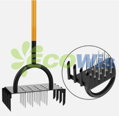 Newest Manual Lawn Aerator Spike Aerating Tool Metal Carbon Steel Lawn Scarifier