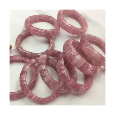 2026 New Design Original Raw Natural Real Rose Quartz Bracelet