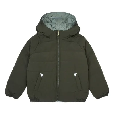 Recycled Reversible Baby Down Jacket for Winter Zipper Closure Puffer Jacket Coats Children