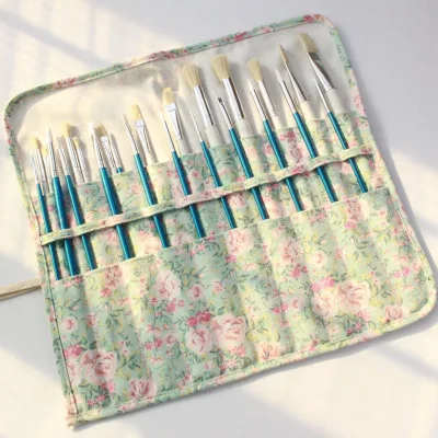 Bview Art Artist Canvas Brush Roll Bag Paint Brush Storage Case Brush Holder Organizer for Watercolor Oil Acrylic Brushes