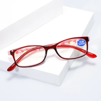 LY001 Fashionable Print Multi-Color Reading Glasses Classic Design Plastic Unisex Full-Rim Rectangle Granny Presbyopic Made