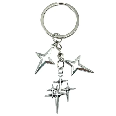 New Creative Star & Moon Metal Keychain Y2K Fashion Vintage Phone Charm Pendant for Women & Men for Friendship Gift