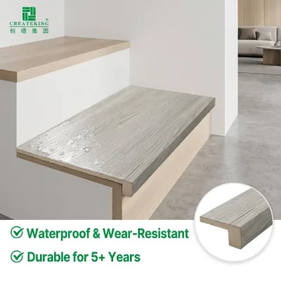 Seamless Flush Mount WPC Stair Treads 95% Color Match to LVP Flooring Waterproof Wear-Resistant Staircase Solution