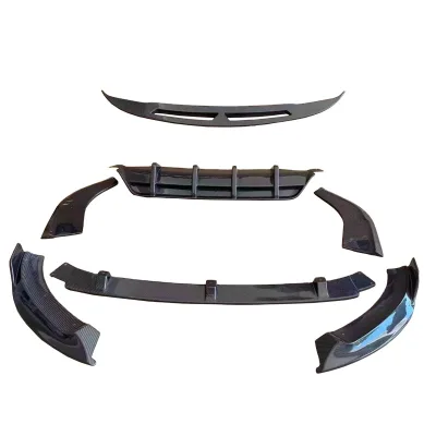 Real Carbon Fiber Front Bumper Bodykit Lip with Rear Diffuser GLB Spoiler for Benz GLB 53 X247 Exterior Accessories Install