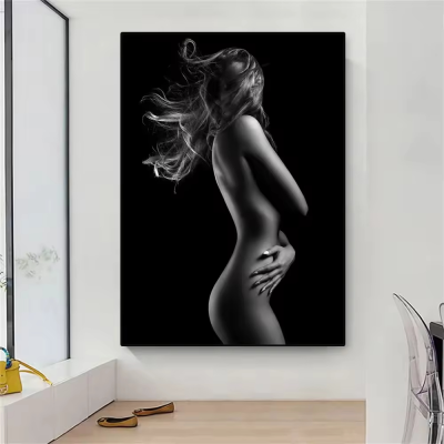 Sexy hot girl nude body canvas poster modern sexy art model picture nude mural print mural painting bathroom decoration