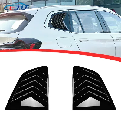 2 Pcs ABS Glossy Black Carbon Fiber Look Car Side Vent Window Louver for BMW X3 G01 2018+ Rear Window Louvers