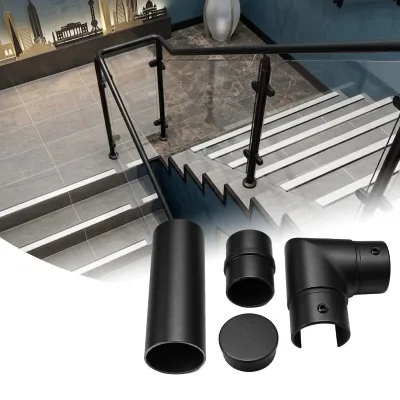 Wholesale DIY Stainless Steel Stair Handrail Accessories 90 Degree Pipe Connector Tube Fitting for Building Decoration