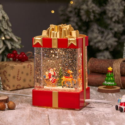 Navidad Decor Romantic Christmas Nightlight Water Injection Gift Bag Lamp Desktop Decoration