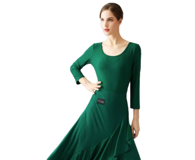FLHY-0220S Latin Competition Dance Skirt Salsa Dancing Costume Practice Tops