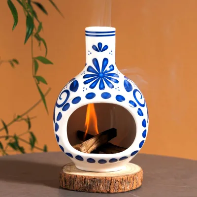Blue White Ceramic Sacred Wood Incense Burner Meditation Yoga Incense Holder Zen Decoration Aromatic Tea Spiritual Fragrances