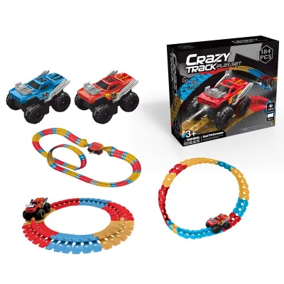 2025 Best Seller Railway Racing Cars DIY Assembling Track Toys Slot High Speed Toy Car with Light Fit with Leading Brands
