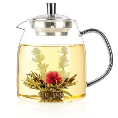 Custom Logo Handmade Chinese Blooming Tea Mix of Rose Jasmine Lily Chrysanthemum Flowers Health Tea Bottle Beautiful Gift Pack
