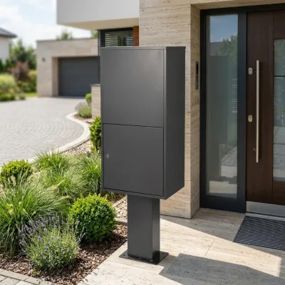 OEM Commercial 38L Galvanized Steel Parcel Drop Box Post Mounted Anti Theft Weatherproof for Apartment Building Project Supply