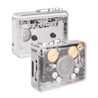 New High Quality Custom Transparent Classic Stereo Hifi Speaker Tape to MP3 Converter Audio Cassette Player