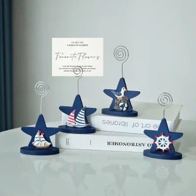 Wholesale Resin Art Deco Star Sailboat Business Card Display Holder Postcard Stand Indoor Ornament for Ramadan