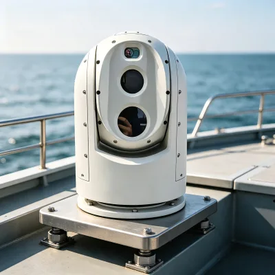 Gyro Stabilized Marine Spherical PTZ Turntable 30x Optical Zoom 3km Laser Range Finder for Ship Mount