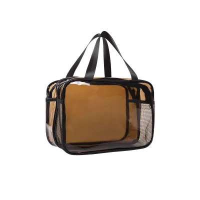 PVC Double Thickened Makeup Bag Transparent Dry and Wet Separation Swimming Waterproof Gym Bag Large Capacity Toiletry Bag