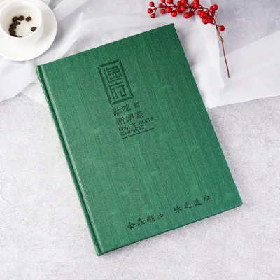 High-end Restaurant Menu Design Leather Cover Replaceable Pages Popular Western-style Light Meal Recipe Book Menu Folder