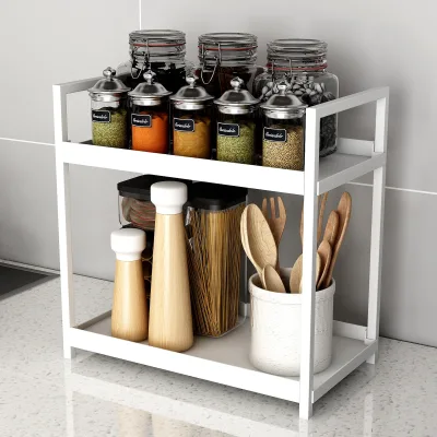 Cross-Border Household Metal Kitchen Rack Countertop Serving Rack for Oil Vinegar Storage Bathroom Cosmetic Storage Dinnerware