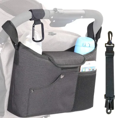 Durable Outdoor Baby Pram Bag With Multi Pockets Stroller Organizer