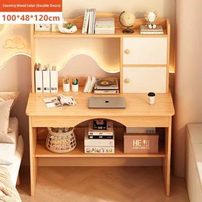 Small Wood Simple Modern Makeup Desk with Mirror Cabinet for Bedroom Master Bedroom Hotel-Style Apartment Use