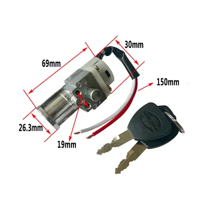Performance Battery Charger Mini Lock with 2 Keys for Motorcycle Electric Bicycle Scooter E-Bike Electric Lock