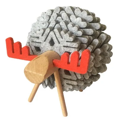 Set of 12pcs Creative Funny Sheep Shaped Pad Felt Cups Drink Mat Felt Cup Coaster with Wood Holder