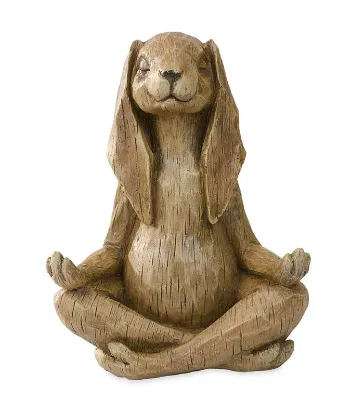 Polyresin/resin Garden Statues Meditating Rabbit Statue Indoor Outdoor Garden Sculpture Detailed Resin Animal Yard Art Decor