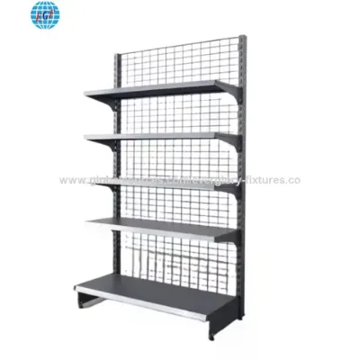 Double Side Back Net Four Layers Supermarket Display Shelves for Retail store