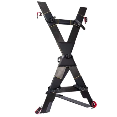 Adjustable Sexual Restraint Black Red BDSM Chair for Kneeling Punishment Cross BDSM Bondage Furniture